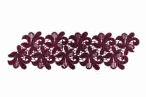 Daisy Guipure Ribbon Cabernet Red