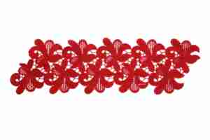Daisy Guipure Ribbon Scarlet